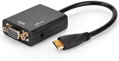 JMT Mini Hdmi to VGA with Audio Hd Conversion Cable Converter Adapter for Tv Pc Laptop Projector