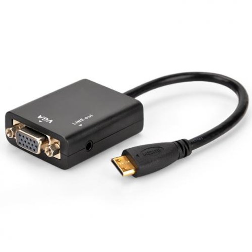 JMT Mini Hdmi to VGA with Audio Hd Conversion Cable Converter Adapter for Tv Pc Laptop Projector