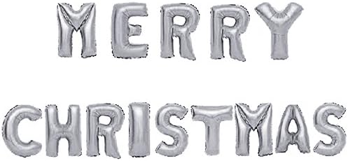 16 Inch Silver Letter Combination " MERRY CHRISTMAS " Foil Balloons Party Birthday Decoration