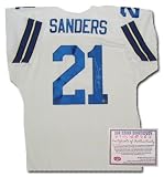Deion Sanders Hand Signed Authentic Dallas Cowboys White Jersey
