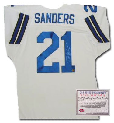 Deion Sanders Hand Signed Authentic Dallas Cowboys White Jersey