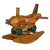 IMAGE OF Antique Style Wooden Airplane Design Decorative Rocking Horse 30