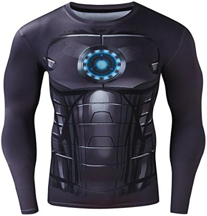 Buy 2 Get the 3rd free Men's Compression Shirt Long Sleeve Sports Fitness Running Base Layer Shirt (Pattern3, Medium)