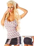 Sexy Lace Up Heart Denim Mini Skirt - SMALL/MEDIUM