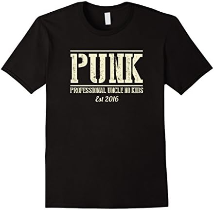Men's PUNK Professional Uncle No Kids Funny T-Shirt XL Black