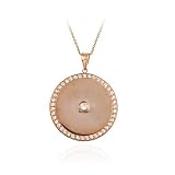 18K Rose Gold over Sterling Silver CZ Disc Pendant