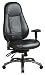 Black Leather Multi-function High Back Chair with Seat Slider and Ratchet Back By Office Star