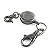 JCBIZ 1PCS Retractable Key Chain with Hook Zinc Alloy High Resilient Anti-Lose Stretch Key Ring Holder Tool Telescopic Rope Black