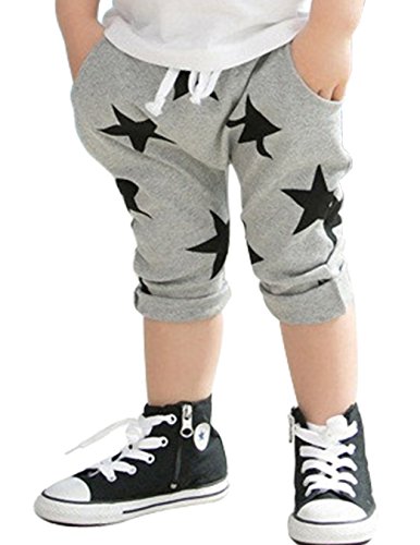 CM-Kid Boys' Pant Cotton Stars Cropped Harem Trousers Shorts 12M-6Y