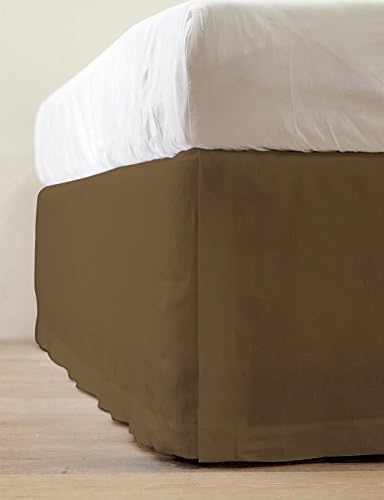 800 Thread Count Tailored Bedskirt made of "Single Ply Long Staple Egyptian Cotton" -15 inches drop- with perfect fitting for King SIZE bed &amp; Mocha Color comes with 100% SATISFACTION AND MONEY-BACK GUARANTEE