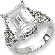 Sterling Silver Cubic Zirconia Step Cut Ring by Cheryl M
