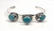 Silver Stone Bangle Bracelet, Size: 13mm
