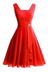 Open-Back Pleated Fitted  Ruched Knee Length Short Tank Square Neck Chiffon/Satin Evening Dress/Bridesmaid Dress/Prom Dress  With Ruffles