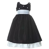Toddler Little Girls Clothes BLACK WHITE DOT Flower Girl Dress GOOD GIRL 2T-10