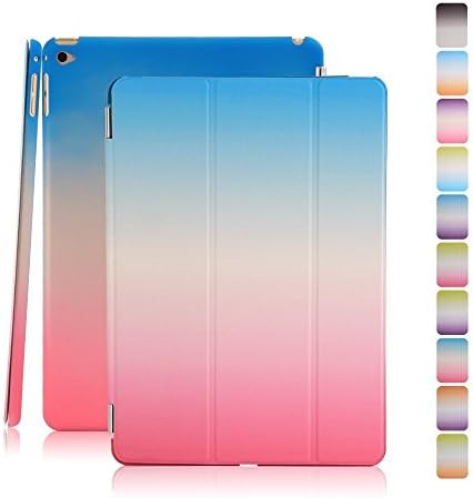 iPad Mini 4 Case - Segro [Rainbow Series] Ultra Slim Stand Smart Case with Detachable Translucent Back Cover Auto Wake / Sleep for Apple iPad Mini 4, Rose/Blue