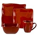 Bamboo 16-pc. Dinnerware Set - Red