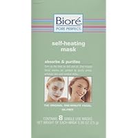 Biore Self-Heating Mask Absorbs & Purifies The Original One - Minute Facial Oil - Free Contains 8 masks