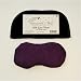 Health & Personal Care : Eggplant-Purple Contoured Silk Eye Pillow Filled with Flax Seed in Black Velvet Travel Case from Relaxation in a Bag