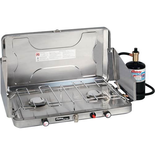 Century Tool 12 - 000 BTU 2-Burner Stainless Steel Ignition Stove with Tray