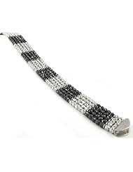 Officina Bernardi Silver and Black 5-Row Bracelet