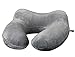 Lazery Sleep Inflatable Soft Velvet Neck Support Travel Pillow for Airplane (Gray)