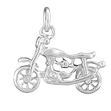 Sterling Silver Motorcycle Charm with 18 Venetian Box Chain