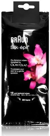 BRAUN Silk-Epil Pre-epilation wipes Designed by Olay - Pack of 16 by Braun