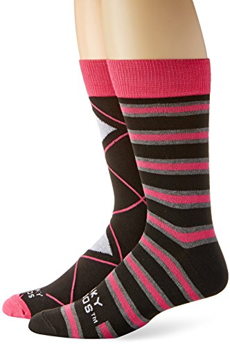 Funky Socks Men's 2 pack Colorful Patterned Casual Crew Socks (2 pairs)