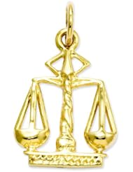 14K Yellow Gold Scales Of Justice Charm Law Jewelry