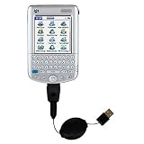 Retractable USB Cable for the PalmOne Tungsten C with Power Hot Sync and Charge capabilities - Gomadic Brand w/ TipExchange Technology