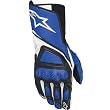 Alpinestars SP-8 Men's Leather Street Bike Racing Motorcycle Gloves w/ Free B&F Heart Sticker Bundle - Blue