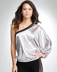 One Shoulder Embellished Dolman Top