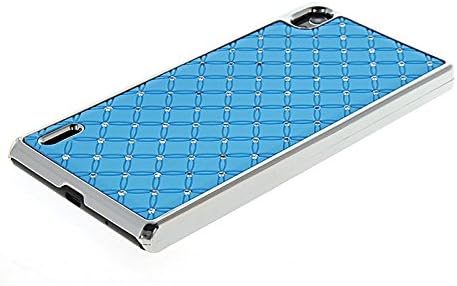 HUAZHUN Hard Bling Luxury Chrome Rhinestone Star Back Case Cover For Huawei Ascend P7 Lightblue