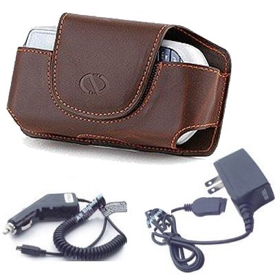 Brown Ulta Leather Case for Palm Treo 700w Palm Treo 650 + Car Charger 4 Palm Treo 700w 650 + Travel Charger 4 Palm Treo 700w 650