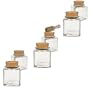 6 Gew�rzgl�ser / Vorratsdosen / Glasdosen mit Korkverschluss f�r Gew�rze, Salz, Kr�uter, etc. ca. 200 ml - inkl. einer Gew�rzschaufel aus Holz 7,5 cm