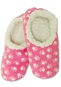 Snoozies Kids Paw Prints Pink Footie