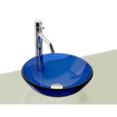 Alpenberger / Design Blauglaswaschschale � 380 mm / Blauglasschale / Glaswaschschale / Glaswaschbecken / Glas / Badezimmer / G�ste-WC