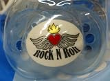 Sassy MAM Rock n Roll 2 silicone pacifiers + keeper silk touch boy colors