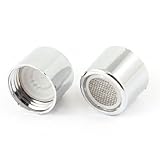 uxcell　節水泡沫器　泡まつキャップ　蛇口フィルター　ホームキッチン用　シルバートーン　19mmのねじ端の直径　2個