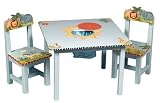 3PCS Kids / Children's Safari Animals Table & 2 Chairs Set