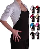 EyeCatchClothing - Calista bequemes Bolero Achsel Jï¿½ckchen Weiï¿½ M/L