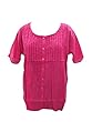 Pink Summer Tunic Round Neck Cotton Tops