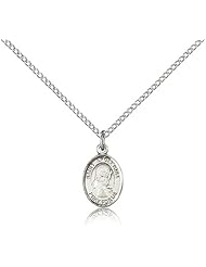 .925 Sterling Silver Saint St. Apollonia Medal Pendant 1/2 x 1/4 Inches Dental Diseases-9005- Comes with a .925 Sterling Silver Lite Curb Chain Neckace And a Black velvet Box
