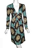 T-BAGS Deep V-Neck Pocket Polkadot Dress