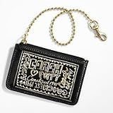 Coach Black Patent Leather Poppy ID Card Coin Wallet Skinny Case 43234
