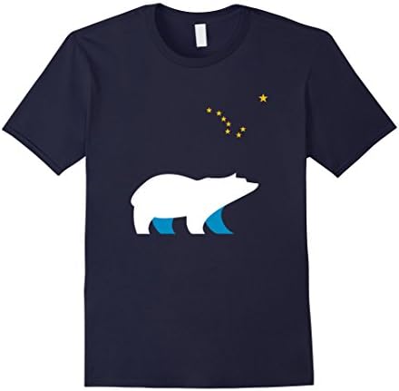 Men's Alaska Shirt - Alaskan State Tshirt - Alaskan Bear - INCREDIBLE PREMIUM QUALITY SHIRTS - SHIPPED BY AMAZON Large Navy