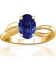 14K Yellow Gold Oval Cut Blue Sapphire Solitaire Ring (GIA Certificate)