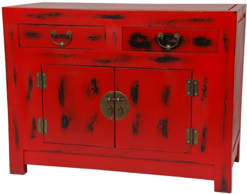 Antique Oriental Style Small Painted Cabinet