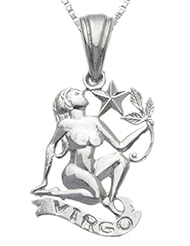 0.925 Sterling Silver Zodiac Virgo Pendant Necklace