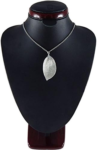 Omea Women Vintage Leaf Gold Silver Chain Necklace-Silver